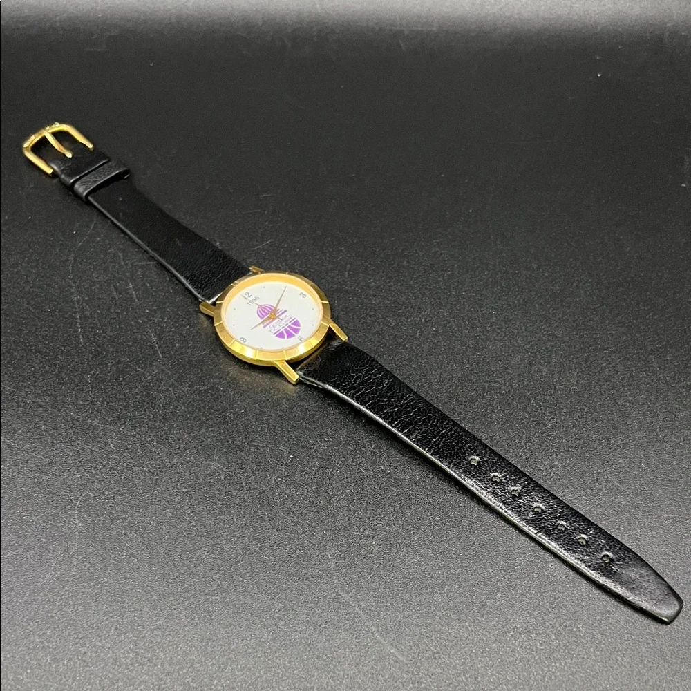 Gonzaga D.C. Classic 1995 Gold-Tone Watch with Black Strap